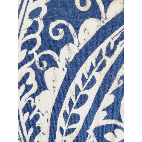 Chico’s 1 Blue/White Floral Paisley Sleeveless Stretch Tank Dress Medium 8/10 - Picture 3 of 7